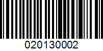 Barcode for 020130002