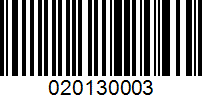 Barcode for 020130003