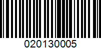 Barcode for 020130005