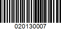 Barcode for 020130007