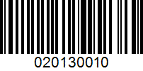 Barcode for 020130010