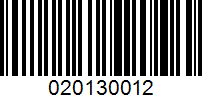 Barcode for 020130012