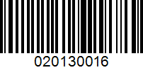 Barcode for 020130016