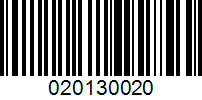 Barcode for 020130020