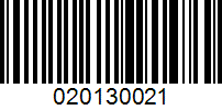 Barcode for 020130021