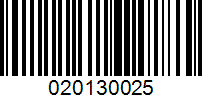 Barcode for 020130025