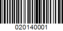 Barcode for 020140001