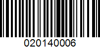 Barcode for 020140006