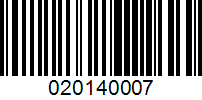 Barcode for 020140007