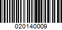 Barcode for 020140009