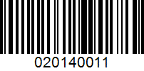 Barcode for 020140011