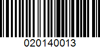 Barcode for 020140013