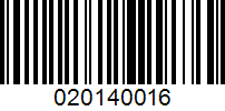 Barcode for 020140016