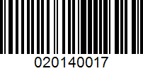 Barcode for 020140017