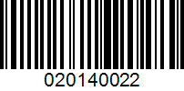 Barcode for 020140022