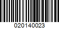 Barcode for 020140023