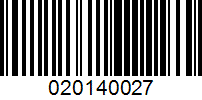 Barcode for 020140027