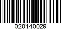 Barcode for 020140029