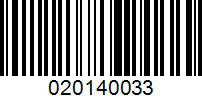 Barcode for 020140033