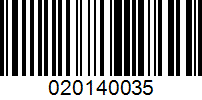 Barcode for 020140035