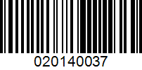 Barcode for 020140037