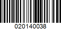 Barcode for 020140038