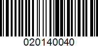 Barcode for 020140040