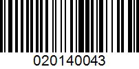 Barcode for 020140043