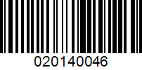 Barcode for 020140046