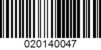 Barcode for 020140047