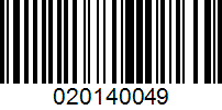 Barcode for 020140049