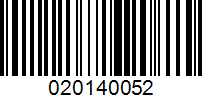 Barcode for 020140052