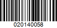 Barcode for 020140058