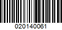 Barcode for 020140061