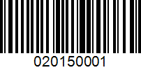 Barcode for 020150001