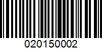 Barcode for 020150002