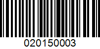 Barcode for 020150003