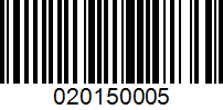 Barcode for 020150005