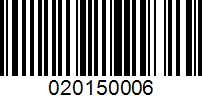 Barcode for 020150006