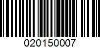 Barcode for 020150007