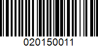 Barcode for 020150011