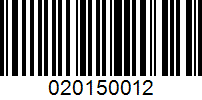 Barcode for 020150012