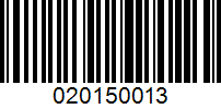 Barcode for 020150013