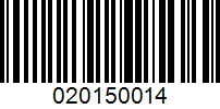 Barcode for 020150014