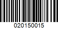 Barcode for 020150015