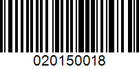 Barcode for 020150018