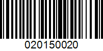 Barcode for 020150020