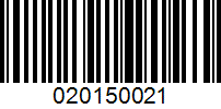 Barcode for 020150021