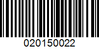 Barcode for 020150022