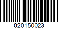 Barcode for 020150023